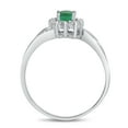 thumbnail image 5 of 10k White Gold Oval Emerald And Diamond Ring, 5 of 8