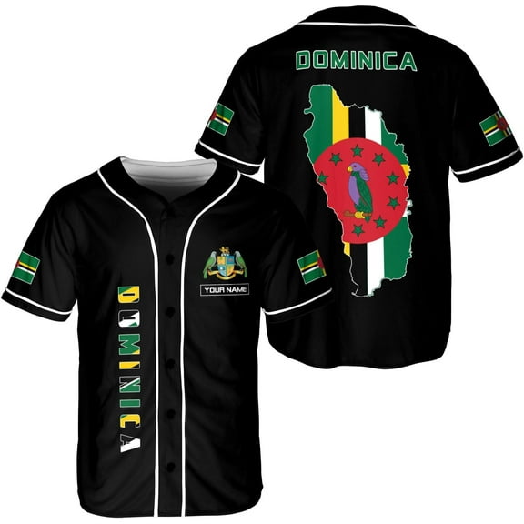 Personalized Dominica Baseball Jersey, Dominican Soccer Shirt Dominican Pride Flag Dominica Jersey Men Women Shirt (S)