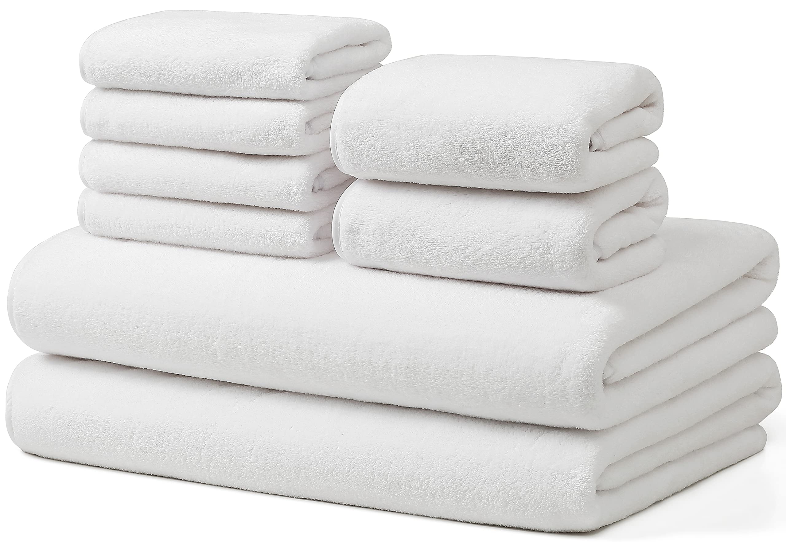 GraceAier Ultra Soft Oversize Bath Towels 2 Pack (35 x 70) - Quick Drying  - - Microfiber Coral Velvet Highly Absorbent Towel for Bath Fitness
