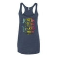 thumbnail image 2 of Wild Bobby, Jesus Is The Way John 14:6 Bible Verse, Inspirational/Christian, Women Tri-Blend Racerback Tank Top, Vintage Navy, Small, 2 of 3