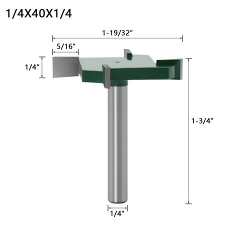 

4 Edge T Type Slotting Cutter Woodworking Tool Router Bits 1/4inch 6mm Shank 6.35X40X6.35
