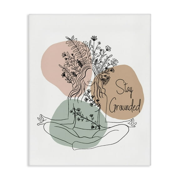 Stupell Industries Stay Grounded Portrait Typography Painting Gallery Wrapped Canvas Art Print Wall Art, 16 x 20