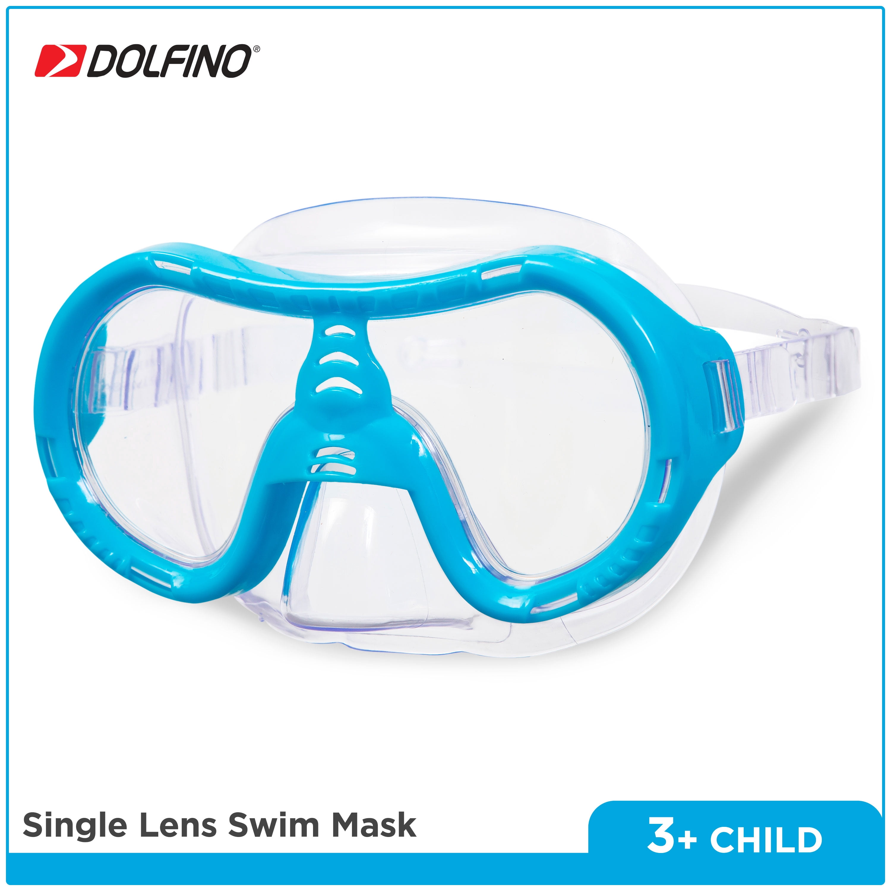 Dolfino 5-Piece Kids Snorkle Set, Blue Octopus Storage Bag Included, Hypoallergenic and Latex-Free, Blue, Unisex