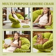 thumbnail image 5 of LUCKHAO  Oversized Swivel Accent Chair, Papasan Chair, 360 Swivel Barrel Chair, Papasan Chair for Living Room Bedroom ,Comfy Chenille Upholstered Round Reading Chair, 5 of 7