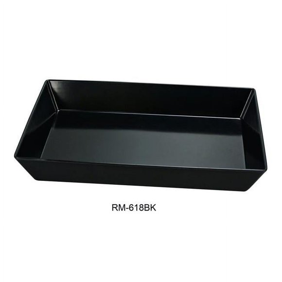 Yanco RM-618BK Rome Rectangular Deep Plate, Black - Pack of 6