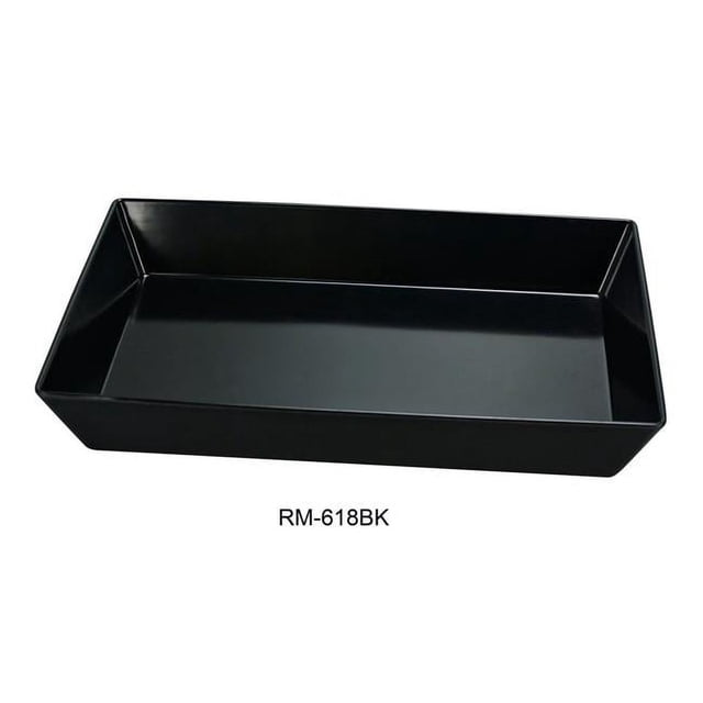 Yanco RM-618BK Rome Rectangular Deep Plate, Black - Pack of 6