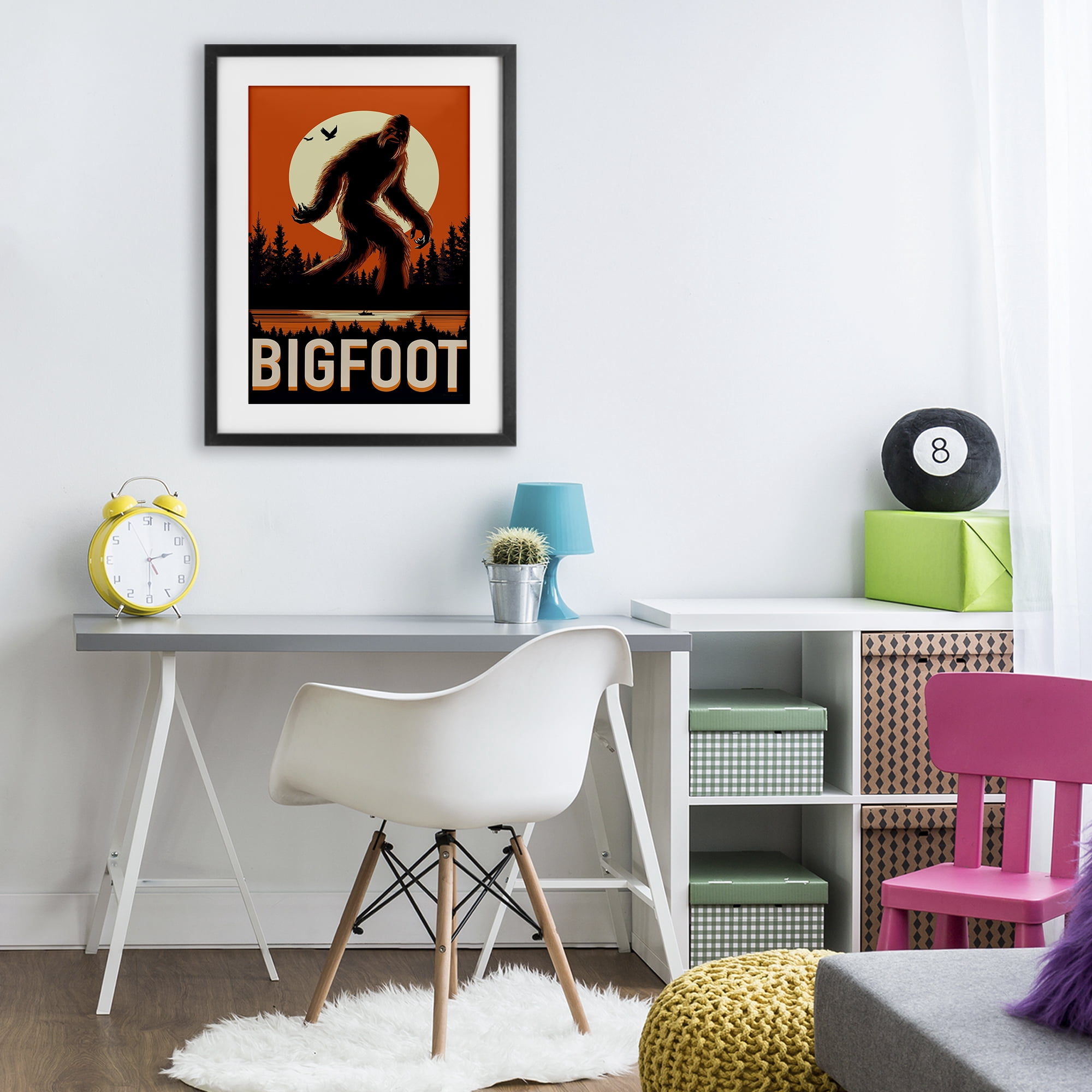 Stupell Industries Mythical Creature Lake Front Black Framed Print Under Glass, design by Omar Escalante