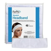 ForPro Stretch Headbands - Moisture Absorbent Disposable Spa Headbands - 2.25 W x 18 C - 48-Count