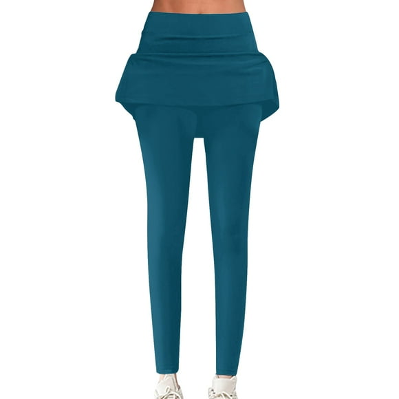 HOT SALE!!Yoga Pants Women 2025 New Skirted Leggings for Women High Waisted Tennis Yoga Leggings Skorts Skirts Full Length Leggings Skirt A Line Skirt Navy Xxl