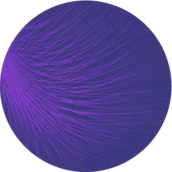 Ahgly Company Indoor Round Patterned Purple Amethyst Purple Area Rugs, 5' Round