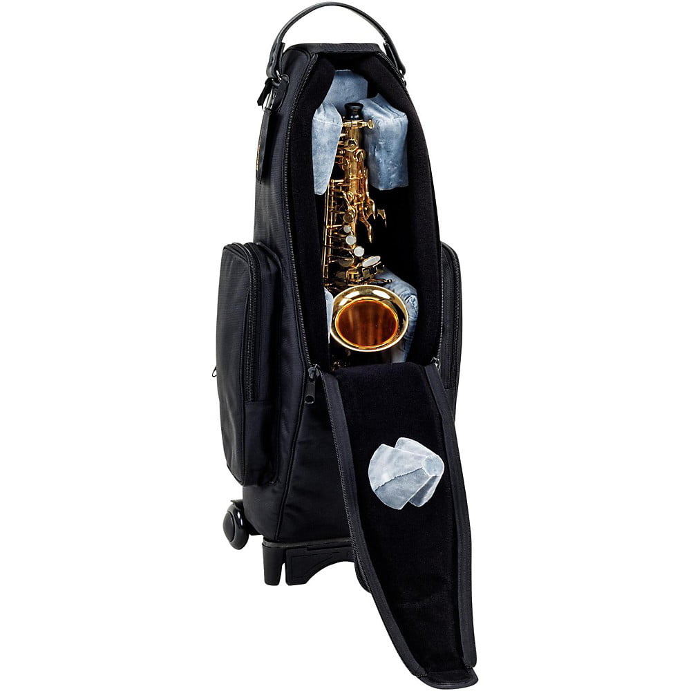 Gard Saxophone Wheelie Bag in Synthetic with Leather Trim Fits Alto or Soprano 