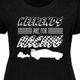 thumbnail image 4 of Inktastic Weekends Are for Racing Race Car Silhouette and Racing Flag Women's Plus Size T-Shirt, 4 of 5