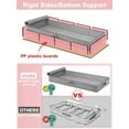 thumbnail image 4 of Low Profile Under Bed Storage Containers, 4" Tall Underbed Storage with Rigid Sidewalls & Bottom, Shallow Clothes Storage Organizer Bin with Lid for Couch Sofa Dorm, 2-Pack, 33.5 x 16 x 4 Inches Grey, 4 of 7