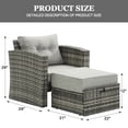 thumbnail image 4 of Superjoe Patio Wicker Chiar with Ottoman Set,Aluminum Frame,Gray, 4 of 6