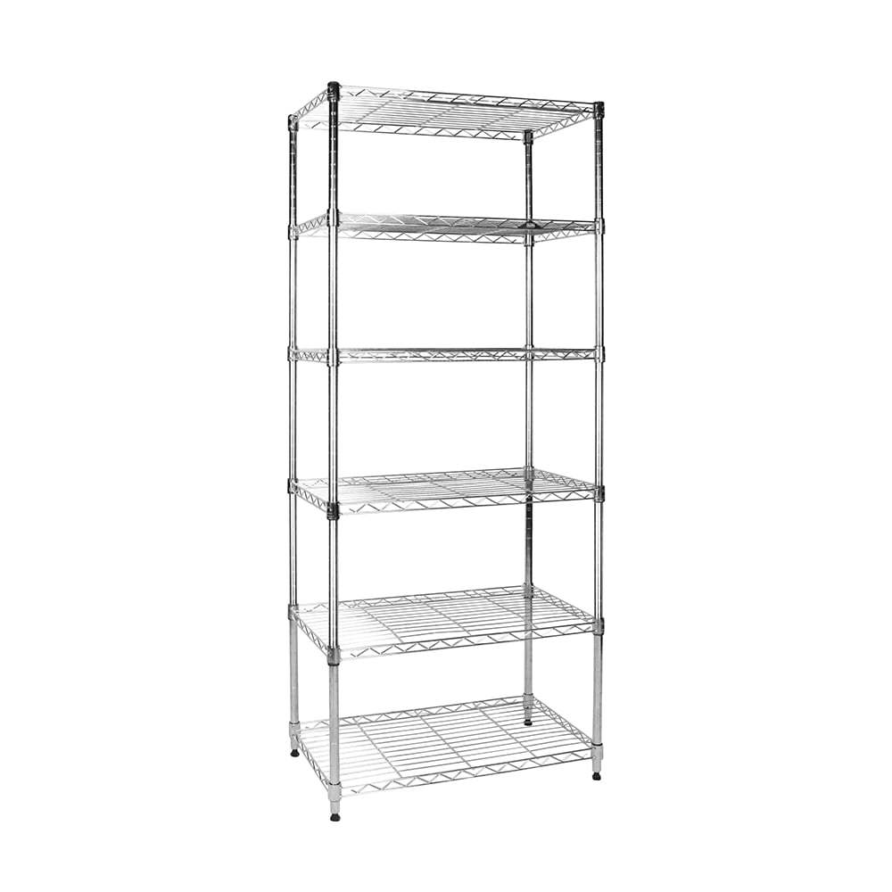 Details about   Apollo Hardware Chrome 6-Shelf Wire Shelving with Liners 24"x14"x60" Chrome 