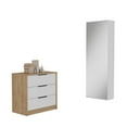 thumbnail image 2 of Madison 2 Piece Bedroom Set, Leto Shoe Rack + Kaia 3 Drawer Dresser, White / Pine, 2 of 6