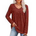 thumbnail image 3 of WIHOLL Long Sleeve Shirts for Women V Neck Tunic Tops Lightweight Womens Sweaters Fall Outfits, 3 of 12