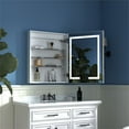 thumbnail image 4 of ExBrite 24" Contemporary Metal Medicine Cabinet with Mirror and LED in Silver, 4 of 11