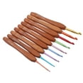 thumbnail image 4 of 9Pcs Wooden Handle Crochet Hooks Sweater Knitting Needles Aluminum Crochet Needles, 4 of 9