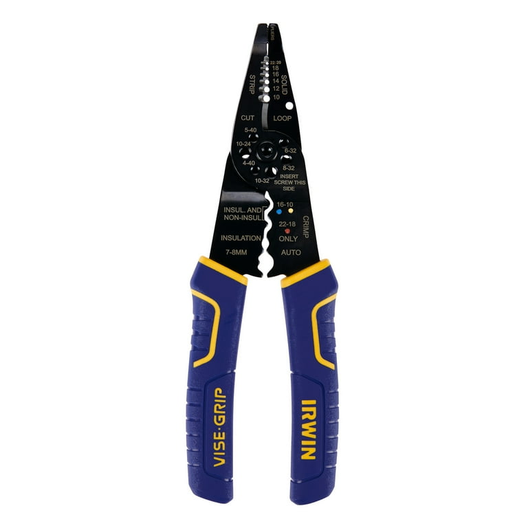 Irwin VISE-GRIP 6-Inch Wire Stripper & Cutter – 10-24 AWG, ProTouch Grips, Spring-Assisted, Pliers-Style Nose – Lifetime Guarantee
