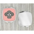 thumbnail image 4 of Checkerboard Pink Silver Gray Poodle Compact Mirror BB1259SCM, 4 of 4