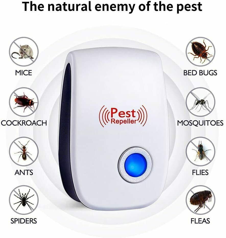 4x Ultrasonic Pest Repeller Bug Mice Rat Spider Insect Repellent Electric Plug 