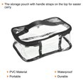 thumbnail image 4 of Uxcell 8.3"x5.9"x3.5" Clear Toiletry Makeup Cosmetic Bag with Zipper Handle, Black, 4 of 5