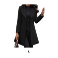 thumbnail image 3 of Sonducket Los abrigos de las mujeres del otoño invierno del poliéster se mantienen cómodos y de moda con la chaqueta de la capa de las mujeres Abrigos y chamarras negro L, 3 of 5