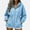 Blue, variant on DJDLJWCJ Women Zip Up Hoodies Fleece Lined Loose Fit Long Hoodie Sweatshirt Drawstring Solid Color Hooded Jackets Blue Size S