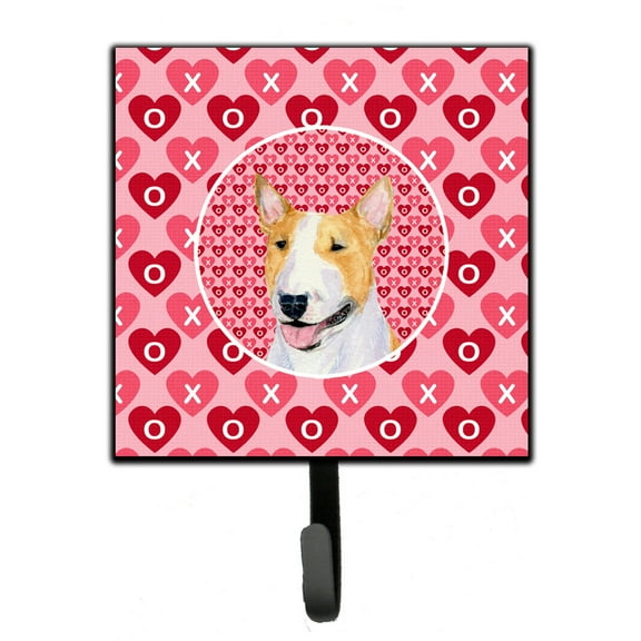 Bull Terrier Hearts Love and Valentines Day Portrait Leash or Key Holder