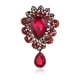 thumbnail image 5 of Mujeres Señora Boda Bufanda de Cristal Rojo Broche de de Imitación Pin Joyería de Oro, 5 of 9