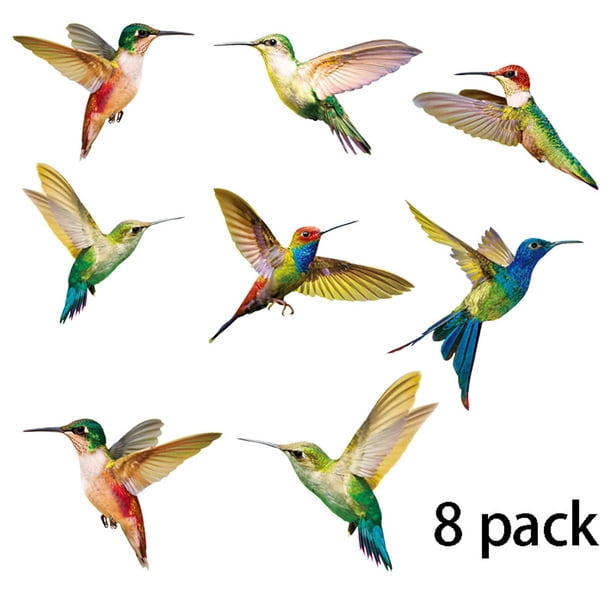 Pendientes para mujer, regalos para mujer, hermosos y coloridos colibríes adhesivos para ventana, pendientes colgantes que ayudan a evitar colisiones de aves.