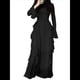 thumbnail image 1 of Vestidos Ajustados para Mujer, Elegantes Vestidos Largos de Cóctel con Mangas Acampanadas y Dobladillo con Volantes. Negro XL, 1 of 9