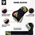thumbnail image 3 of RDX Boxing Inner Gloves, Kickboxing, Muay Thai, Sparring - Unisex, S, Green, 3 of 9