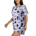 thumbnail image 3 of Womens Pajama Sets With Pocket, Fujiman Leaves Daisies Flowers Lounge Sets Short Sleeve Sleepwear PJ Sets for Women, 3 of 6