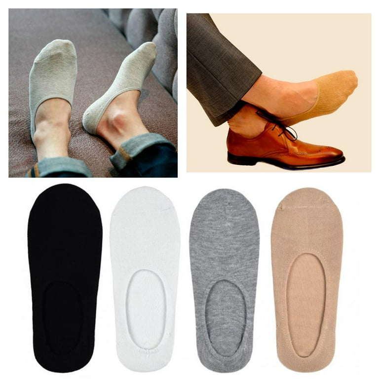 Men's No Show Ankle Socks Non-Slip Low Cut Liner Loafer Invisible