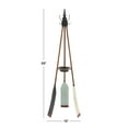 thumbnail image 4 of DecMode 16" x 69" Blue Metal Paddle Oar 3 Hook Coat Rack with Wooden Poles and Storage Tray, 1-Piece, 4 of 14