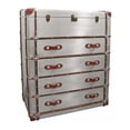 thumbnail image 2 of Pilot 4-Drawer Chest Lift Top & Leather Accents Solid Wood w/ Aluminum Cladding, 2 of 5