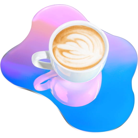 Transparent Acrylic Coaster for Desk, Transparent Irregular Coast, Clear Desk Coasters, Drink Cup Coasters Table Ornaments for Kitchen, Bar, Dining Table
