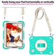 thumbnail image 4 of ELEHOLD Case for iPad mini (6th Generation), Heavy Duty Shockproof Case with Pencil Holder/Stand/Hand Strap/Shoulder Belt, Rugged Protective Cover for Boys Girls,Mint, 4 of 10