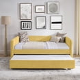 thumbnail image 4 of Full Size Daybed with Twin Size Pop-up Trundle Upholstered Tufted Sofa Bed, Full Size, Boucle Fabric (83"x58.5"x29.5"), 4 of 4