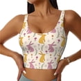 thumbnail image 2 of Lsque Yellow Pueple Rabbit Printed Women'S Sports Bra, Compression, Moisture Wicking, High-Impact Sports Bra For Women,Supportive sports bra-X-Large, 2 of 9