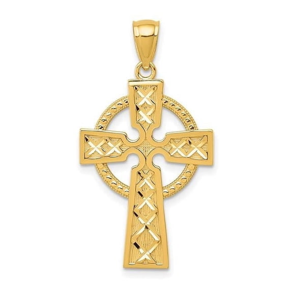 14K Yellow Gold Celtic Cross Pendant