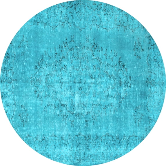 Ahgly Company Indoor Round Persian Light Blue Bohemian Area Rugs, 5' Round