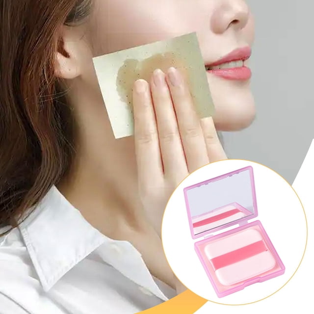 Papel secante para aceite facial, 200 unidades, regalo de maquillaje con espejo, accesorio práctico para estudiantes, fácil de dispensar, resistente, Rosa
