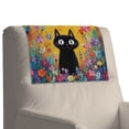 thumbnail image 7 of TSOVTHRID Black Cat Colorful Daisy Print Headrest Covers for Recliners Waterproof Chair Headrest Protector Sofa Head Furniture Protector for Home Office Decoration 17x27 in, 2 Pieces, 7 of 7