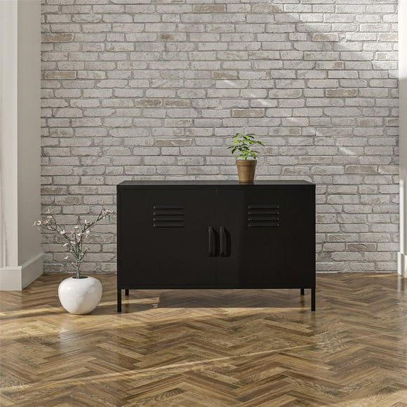 Systembuild Evolution Mission District Armoire d'appoint en métal à 2 portes Noir