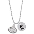 thumbnail image 1 of Delight Jewelry Silvertone Keep Calm and Chive On Silvertone Script Initial Disc - Q - Charm Necklace, 20"+3", 1 of 4
