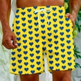 thumbnail image 2 of Penkiiy Men Drawstring Valentine's Day Love Print Beach Casual Trouser Shorts Pant 4XL Yellow, 2 of 9