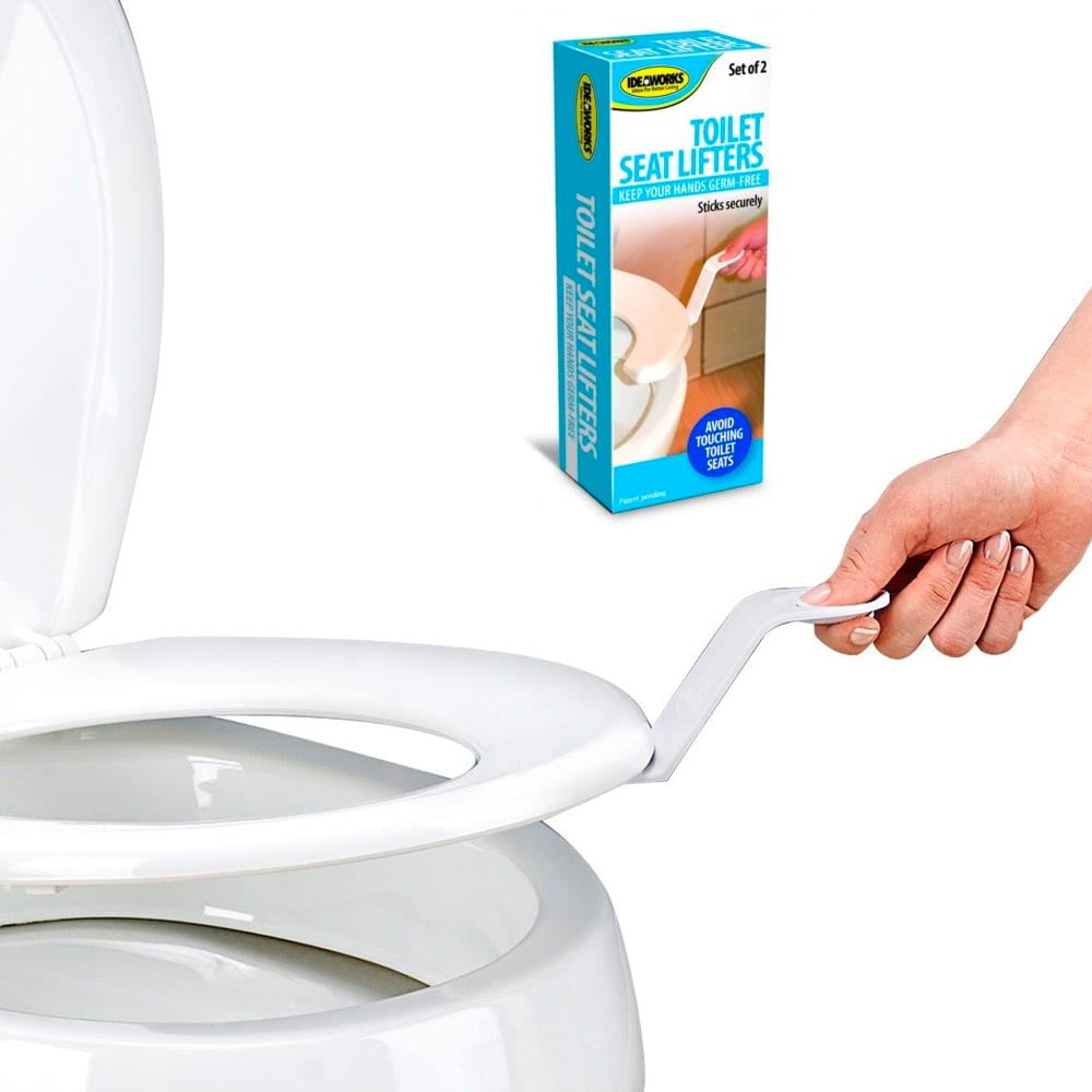 2pcs Anti-microbial Toilet Bowl Seat Cover Lifter Toilet Handle Helper Sanitaion 